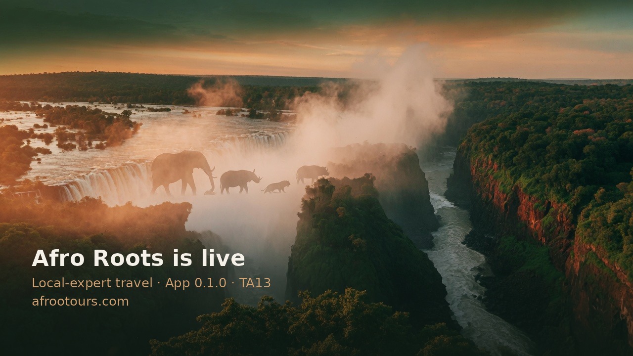 Afro Roots is live — local-expert travel app 0.1.0